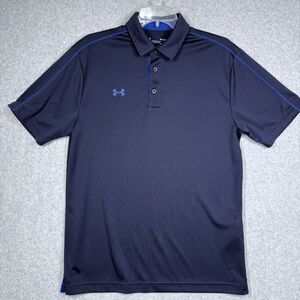 Under Armor Polo Mens Med Navy Loose Heat Gear Golf Lightweight Stretch